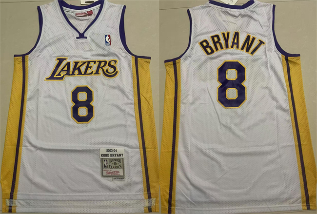 Men's Yellow Los Angeles Lakers #8 Kobe Bryant Throwback Stitched Basketball Jersey